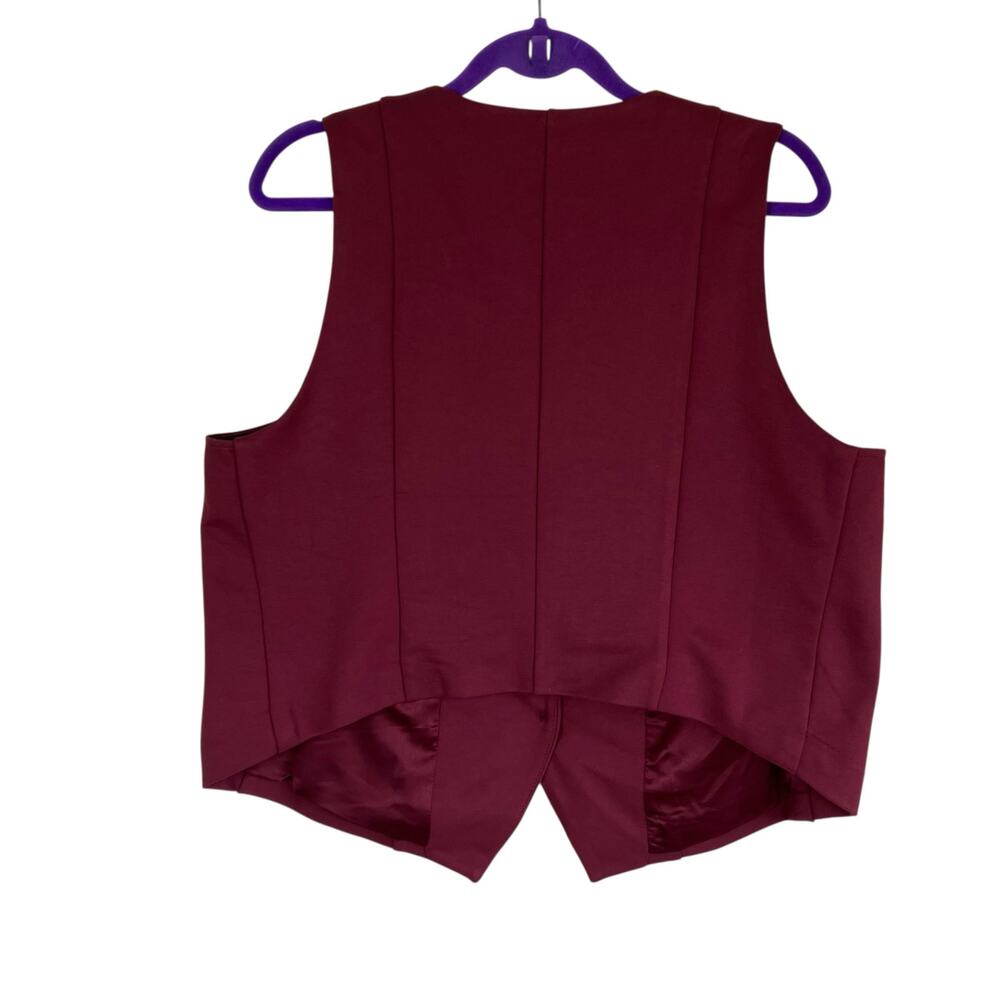 Torrid Sz 1 / 1X Studio Luxe Ponte Vest Maroon Burgundy Tailored Preppy Career - Picture 6 of 15